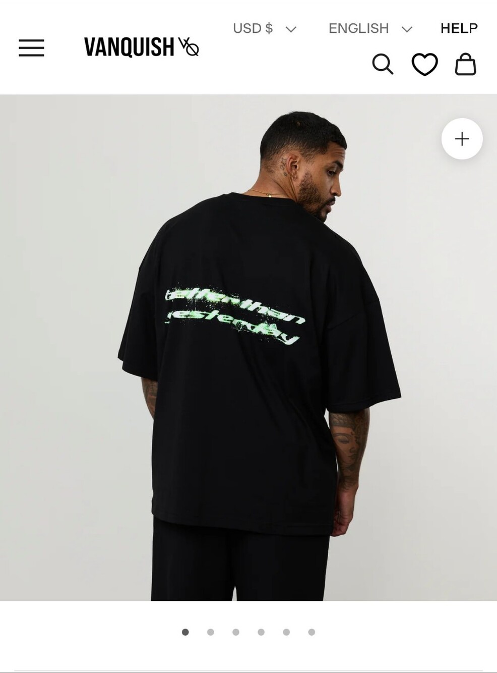 Vanquish Black Oversized Short Sleeve Tee with Neon Back Graphic